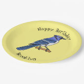 Blauwe cartoon papieren bordje (Gekanteld)