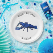 Blauwe cartoon papieren bordje (Feest)