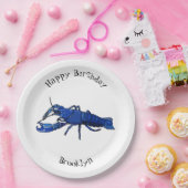 Blauwe cartoon papieren bordje (Feest)