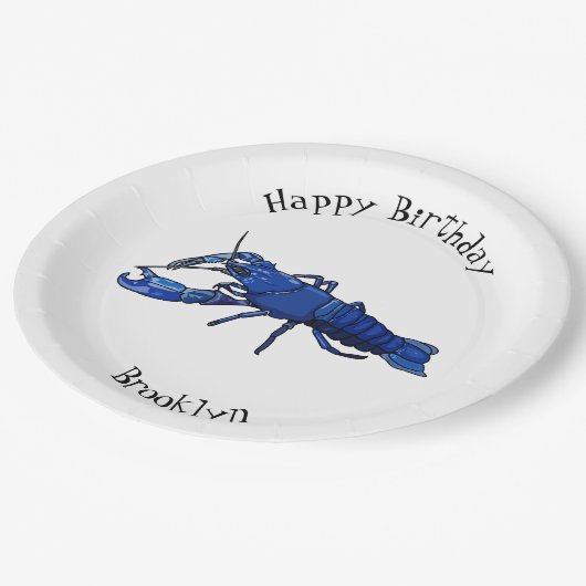 Blauwe cartoon papieren bordje (Gekanteld)