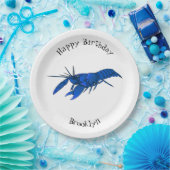 Blauwe cartoon papieren bordje (Feest)