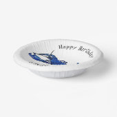 Blauwe cartoon papieren kommen (Gebogen)