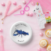 Blauwe cartoon papieren kommen (Feest)