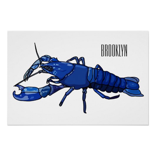 Blauwe cartoon perfect poster (Voorkant)