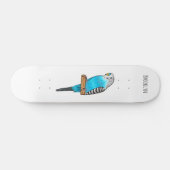 Blauwe cartoon persoonlijk skateboard (Horizontaal)