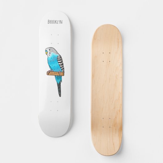 Blauwe cartoon persoonlijk skateboard (Voorkant)