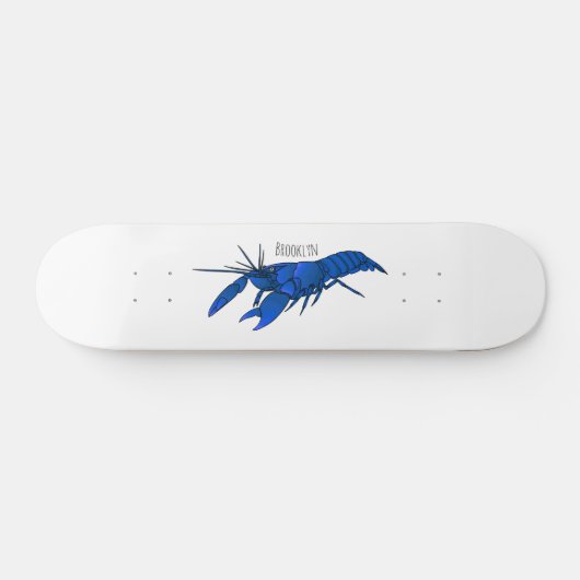 Blauwe cartoon persoonlijk skateboard (Horizontaal)