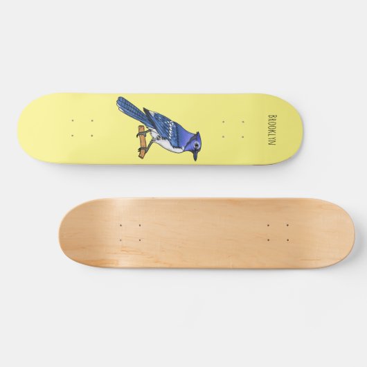 Blauwe cartoon persoonlijk skateboard (Horizontaal)