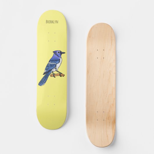 Blauwe cartoon persoonlijk skateboard (Voorkant)
