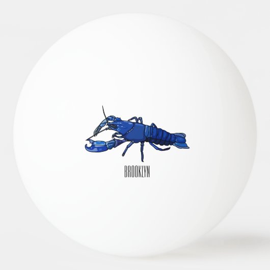 Blauwe cartoon pingpongbal (Voorkant)