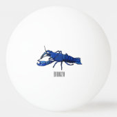 Blauwe cartoon pingpongbal (Achterkant)