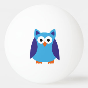 Blauwe cartoon pingpongbal