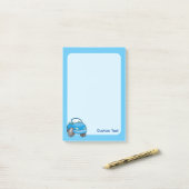 Blauwe Cartoon Post-it® Notes (Op bureau)