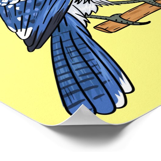 Blauwe cartoon poster (Hoek)