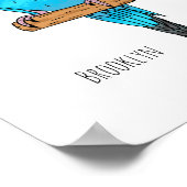 Blauwe cartoon poster (Hoek)