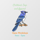 Blauwe cartoon raamsticker (Vel)