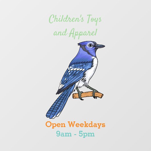 Blauwe cartoon raamsticker (Vel)