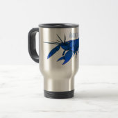 Blauwe cartoon reisbeker (Voorkant links)