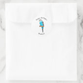 Blauwe cartoon ronde sticker (Tas)