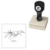 Blauwe cartoon rubberstempel (Gestempeld)