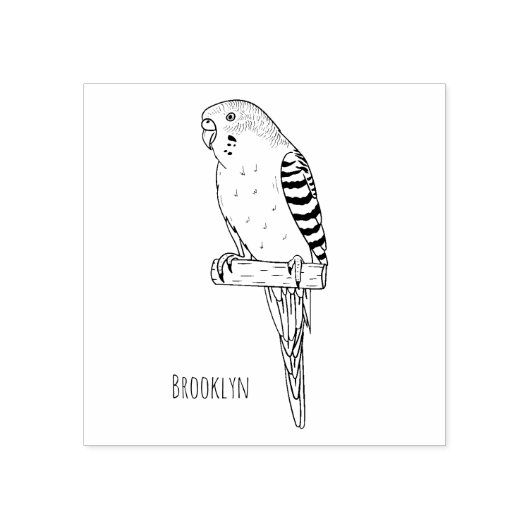 Blauwe cartoon rubberstempel (Afrduk)