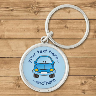 Blauwe cartoon sleutelhanger