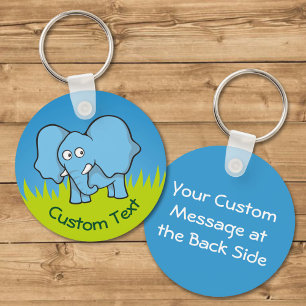 Blauwe Cartoon Sleutelhanger