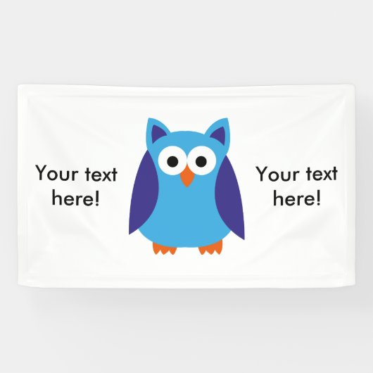 Blauwe cartoon spandoek (Horizontaal)