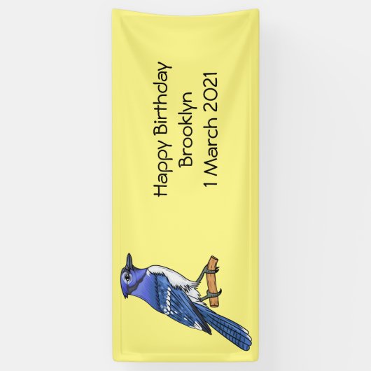 Blauwe cartoon spandoek (Verticaal)