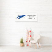Blauwe cartoon spandoek (Insitu)