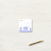 blauwe Cartoon Square Post-it® Notes (Op bureau)