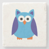 Blauwe cartoon stenen onderzetter (Voorkant)