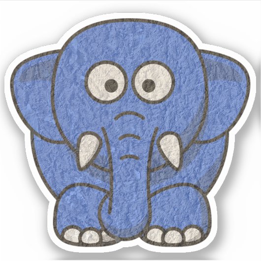 Blauwe Cartoon Sticker (Voorkant)