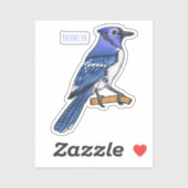 Blauwe cartoon sticker (Vel)