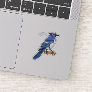 Blauwe cartoon sticker