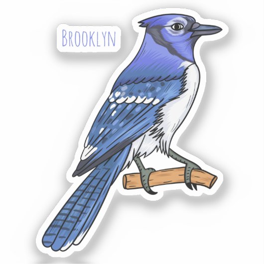 Blauwe cartoon sticker (Voorkant)