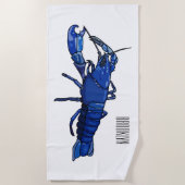 Blauwe cartoon strandlaken (Voorkant)