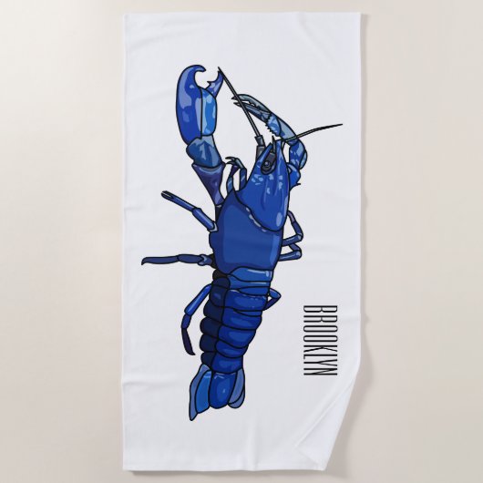 Blauwe cartoon strandlaken (Voorkant)