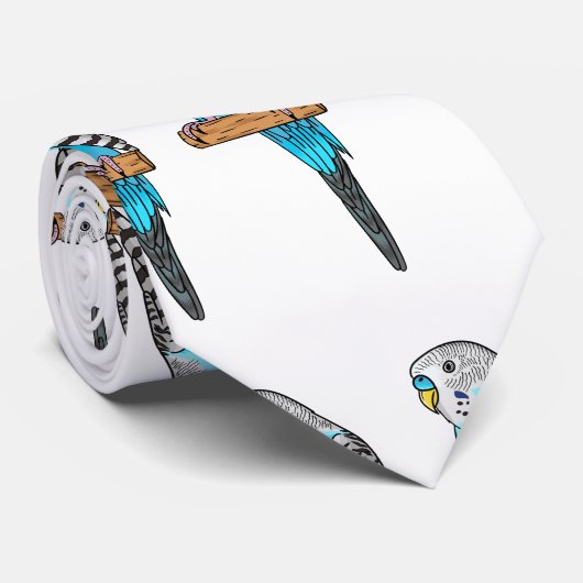 Blauwe cartoon stropdas (Opgerold)