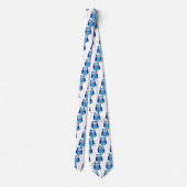 Blauwe cartoon stropdas (Achterkant)