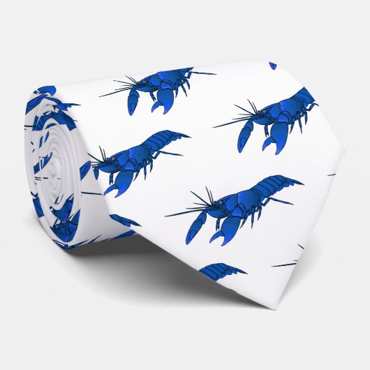 Blauwe cartoon stropdas (Opgerold)