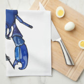 Blauwe cartoon theedoek (Quarter Fold)
