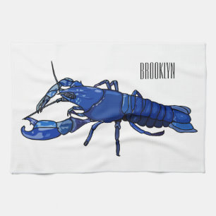 Blauwe cartoon theedoek