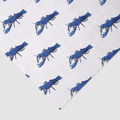 Blauwe cartoon tissuepapier (Detail)