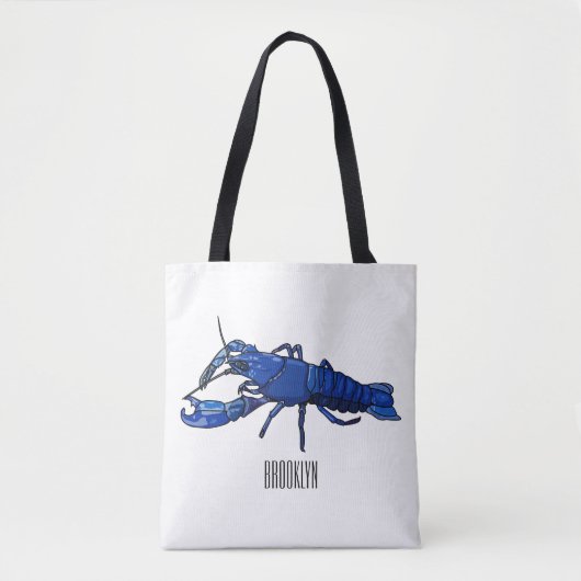 Blauwe cartoon tote bag (Voorkant)