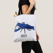 Blauwe cartoon tote bag (Dichtbij)