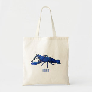 Blauwe cartoon tote bag