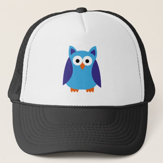 Blauwe cartoon trucker pet (Voorkant)