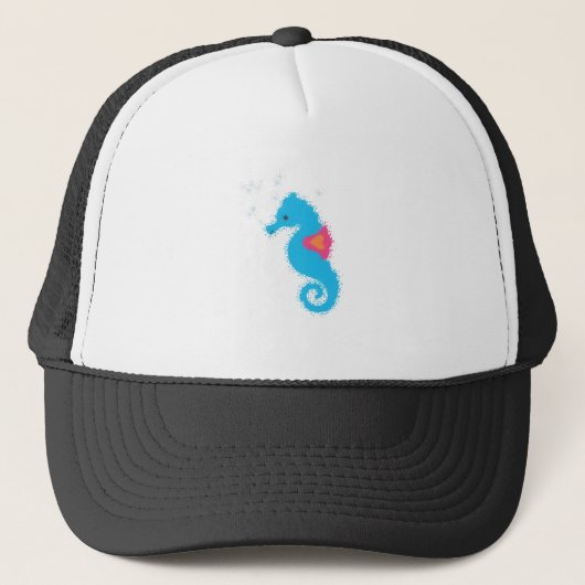 Blauwe Cartoon Trucker Pet (Voorkant)