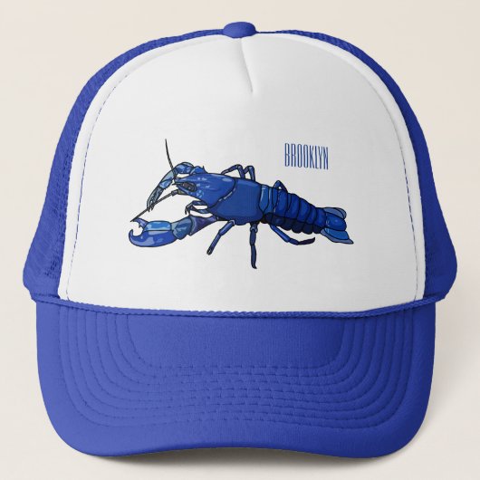 Blauwe cartoon trucker pet (Voorkant)